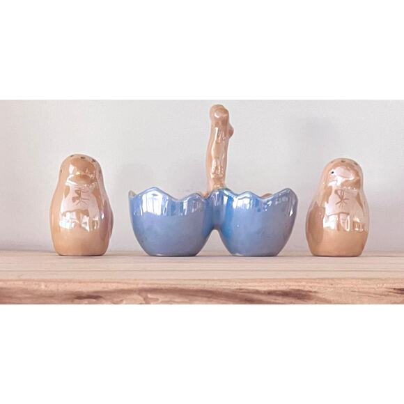 Lusterware 3pc Nesting Baby Chick Salt & Pepper Shaker Set - Picture 11 of 12